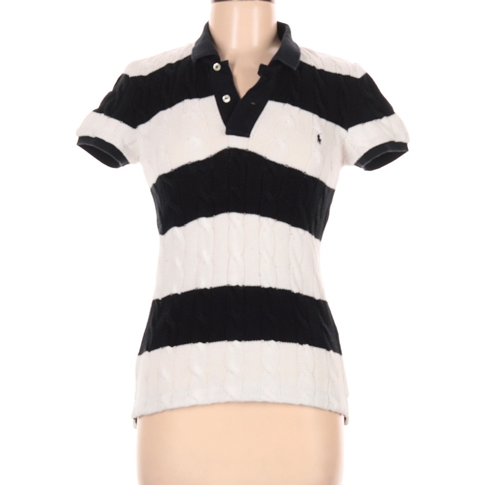 Polo Ralph Lauren Black and White Striped sweater Polo Shirt